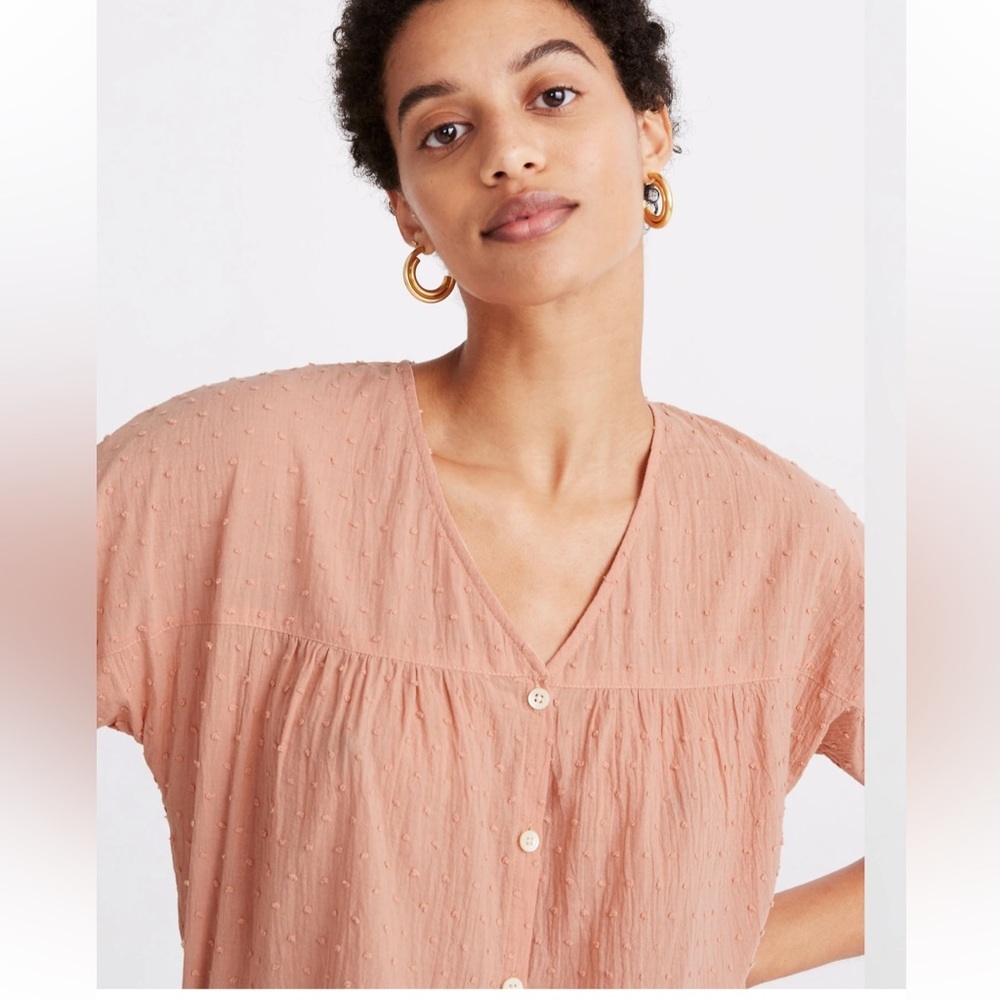 Madewell Rhyme Button-Front Top in Clipdot